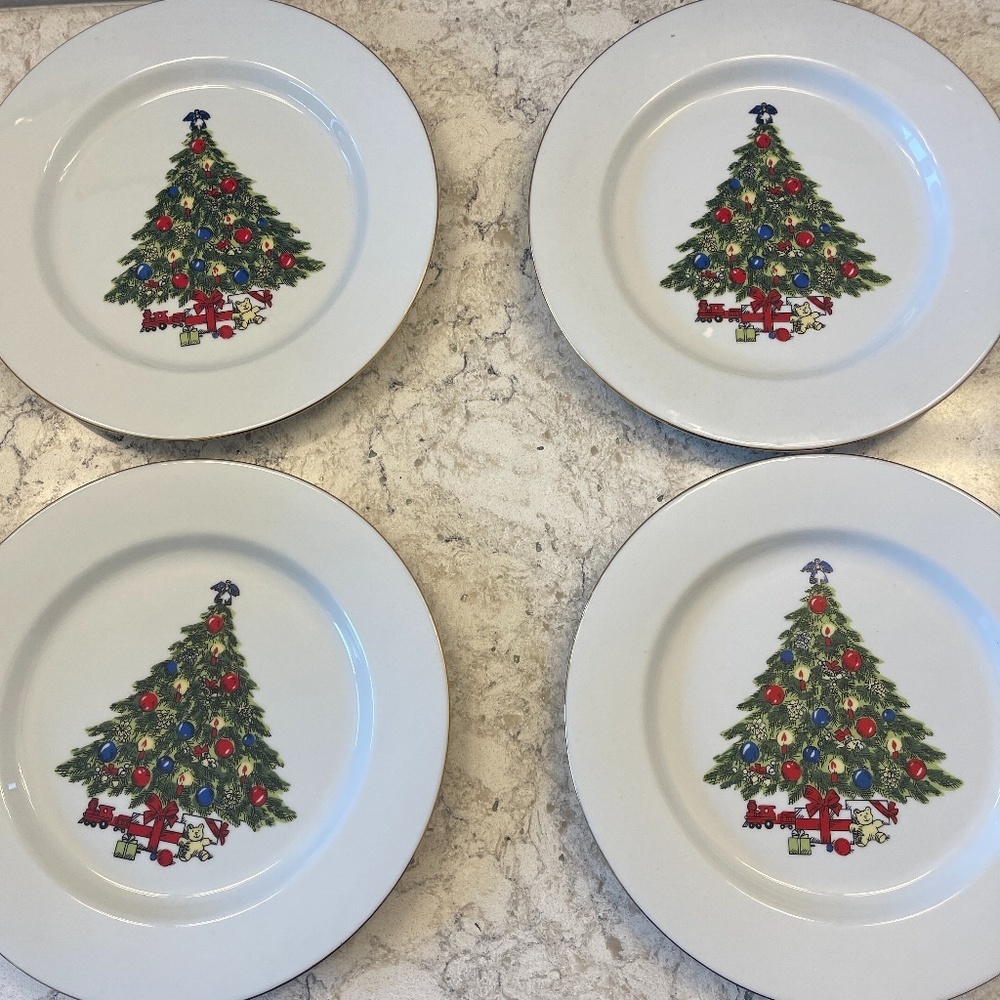 Vintage Sea Gull Christmas Holiday Plates Set of 4